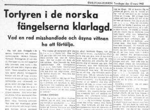 Eskilstuna-Kuriren: Tysk tortyr i Norge