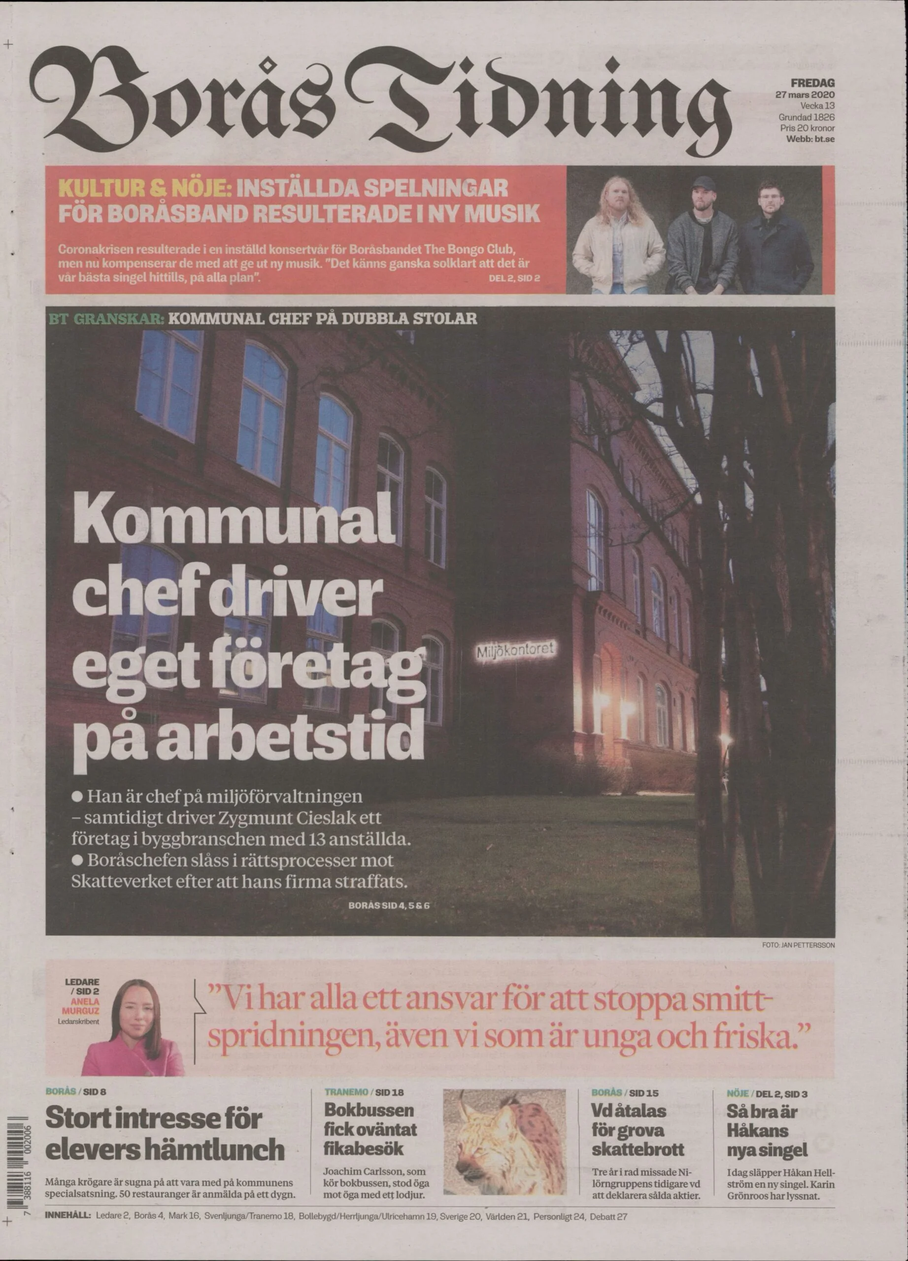 Borås Tidning: Kommunal chef driver eget företag på arbetstid