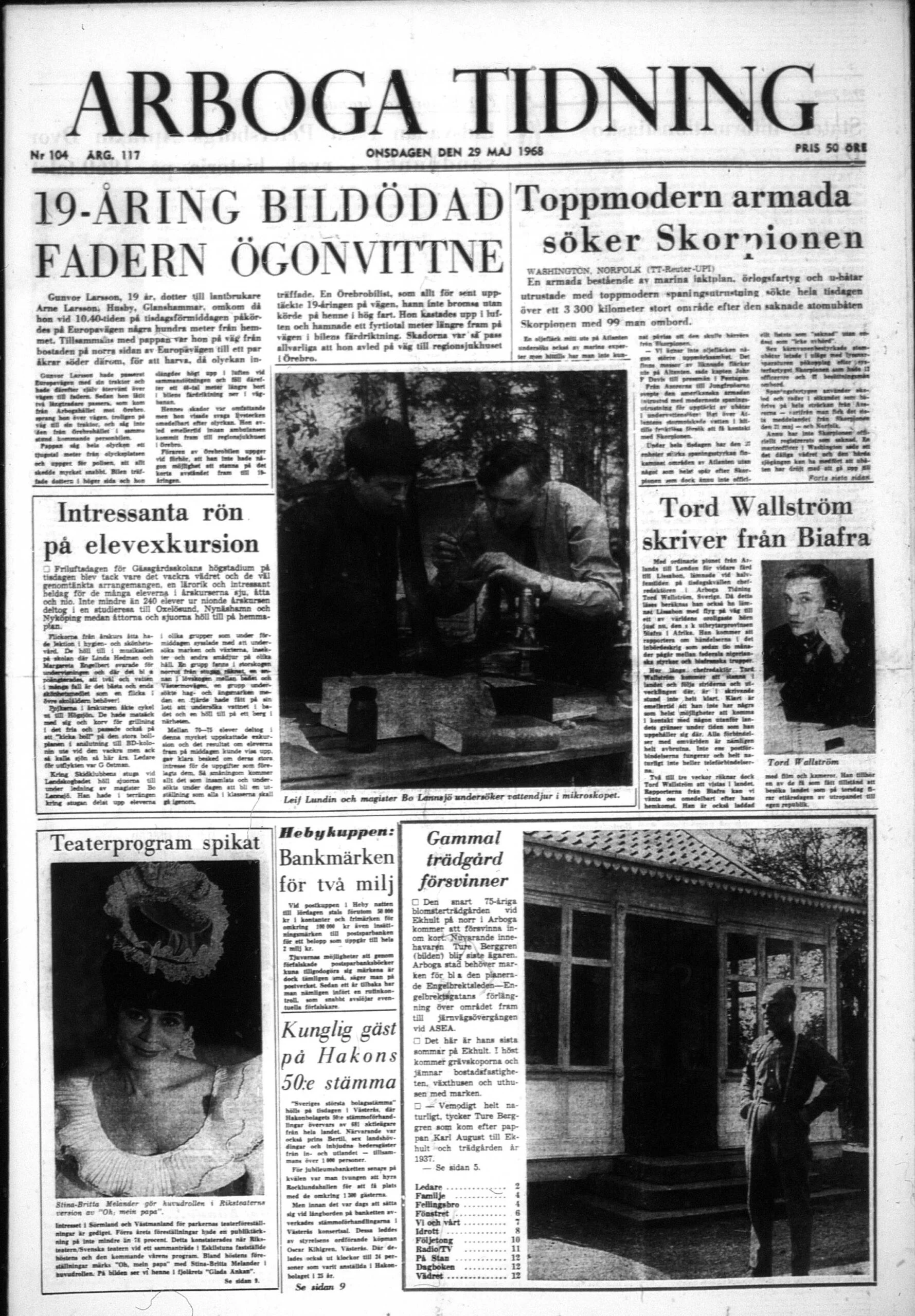 Arboga-Tidning: Tord Wallström skriver från Biafra
