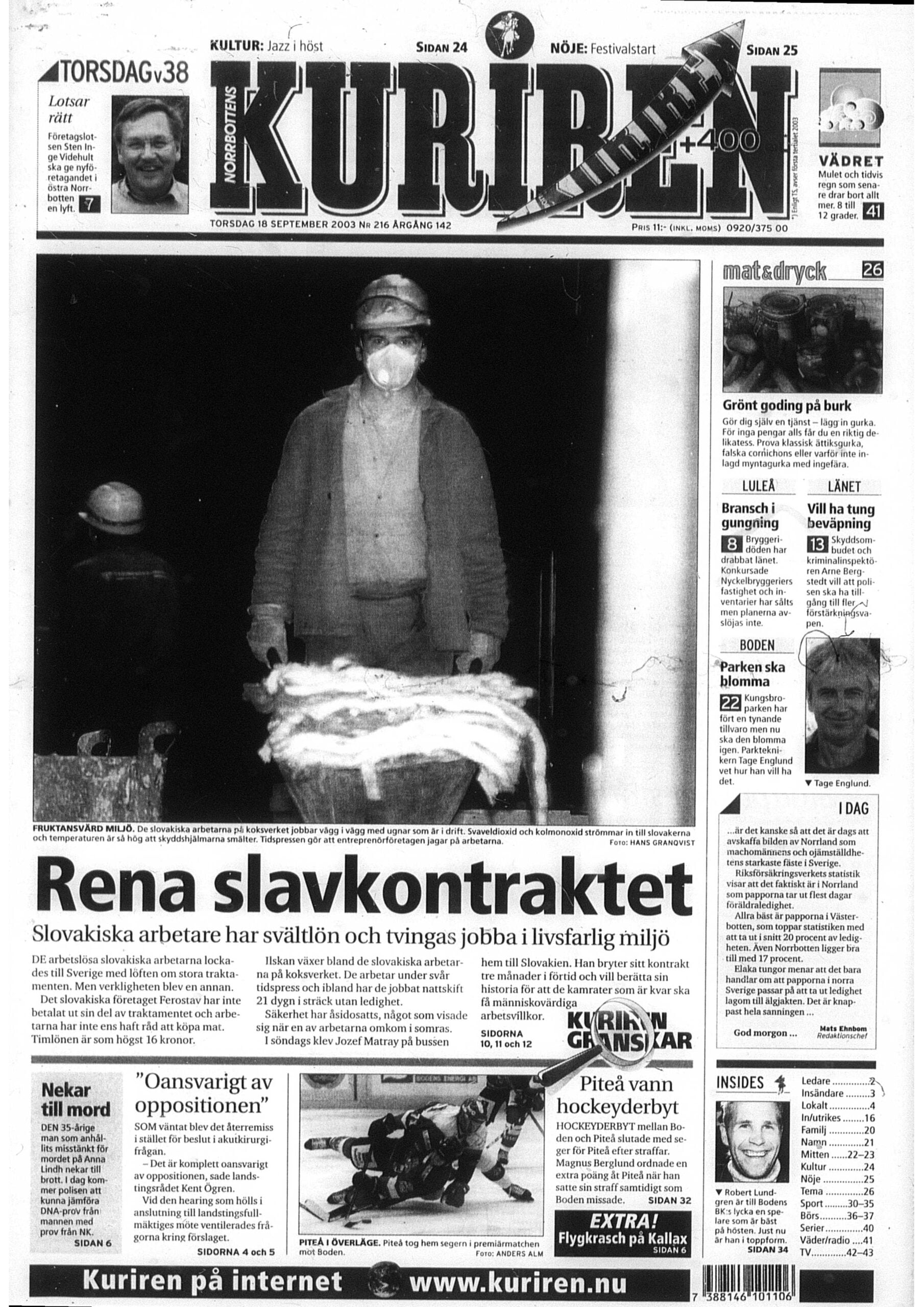Norrbottens-Kuriren: Rena slavkontraktet